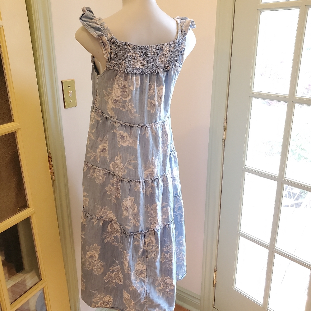 Old Navy Floral Frilled Cottagecore Nightgown Styled Maxi Sun Dress - Picture 5 of 10